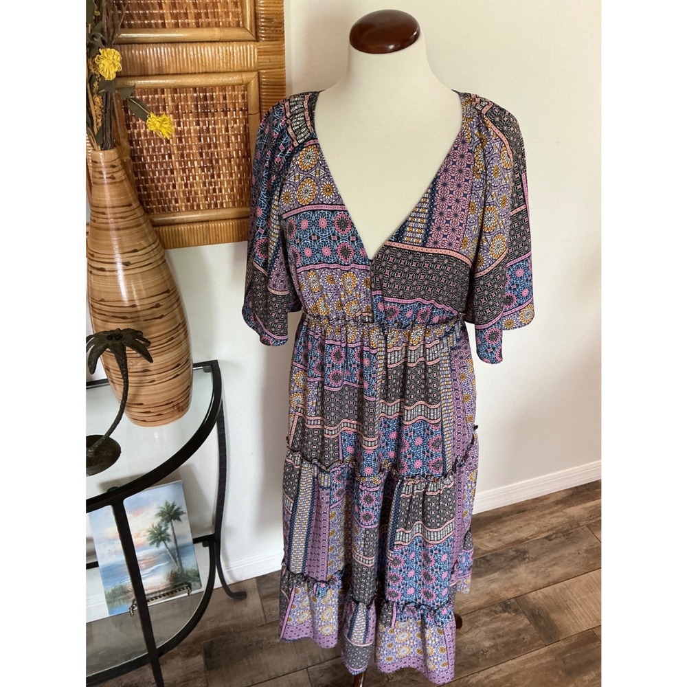 TRINA TURK SIVAS MIDI DRESS ALAYNA TILES size M